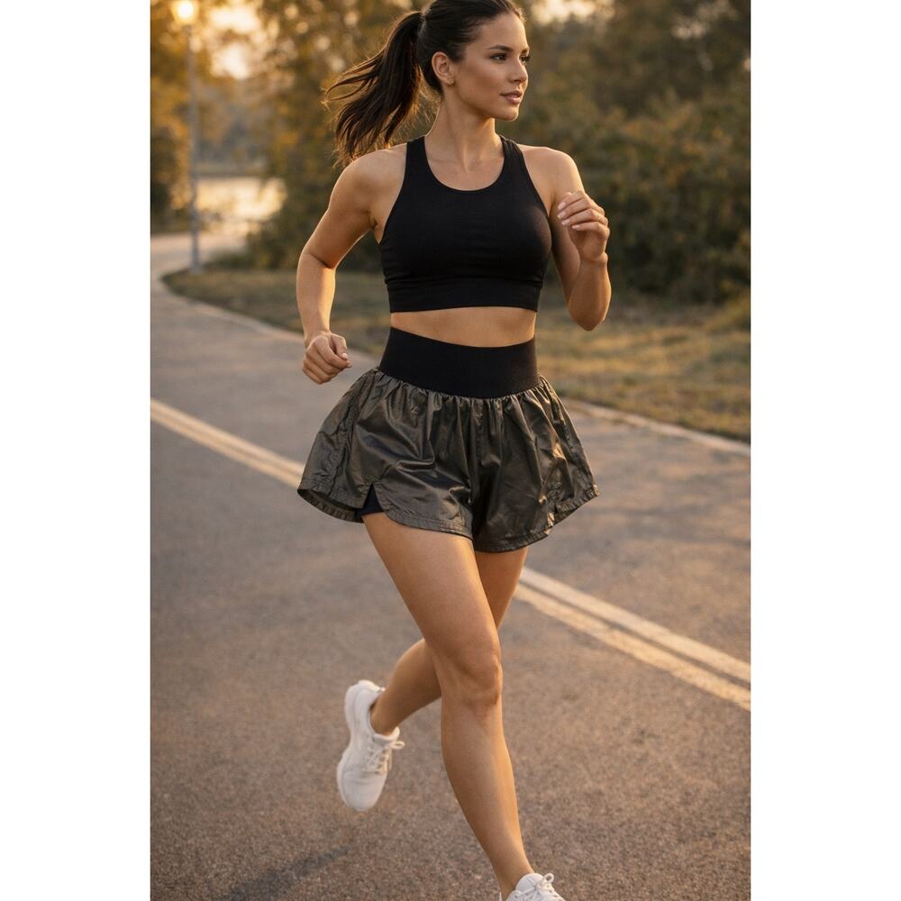 FP Movement Carpe Diem Metallic Running Short Medium Yoga Running Hot Girl Walks